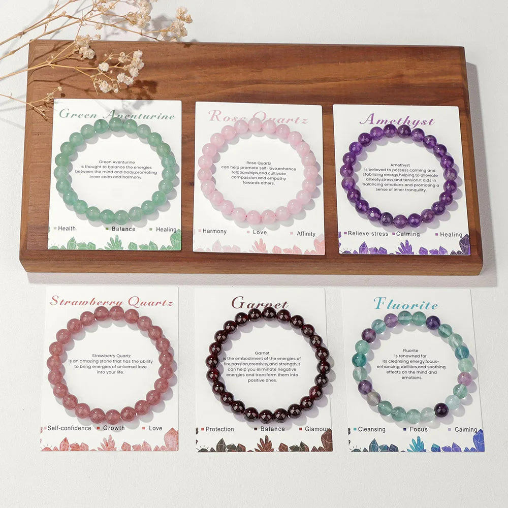 Bracelet Énergétique de Guérison en Cristaux Naturels - Aria