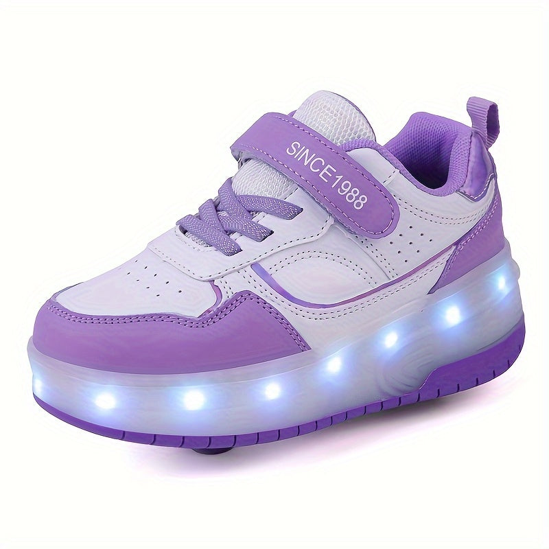 GlowRiders Roller Sneakers - Pour Enfants avec Spectacle de Lumières