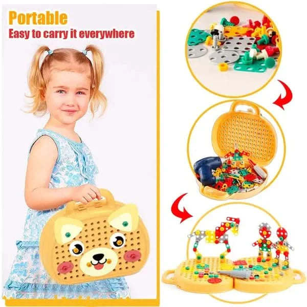 Jeu de construction éducatif avec perceuse incluse