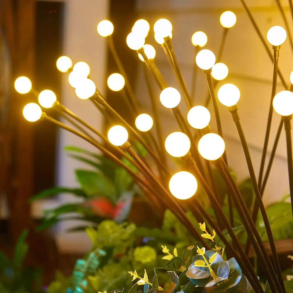 Lampes solaires pour le jardin avec tiges flexibles | Décor extérieur étanche, Blanc chaud ou RGB | Éclairage automatique de 6 à 8 heures | Ensemble de 6