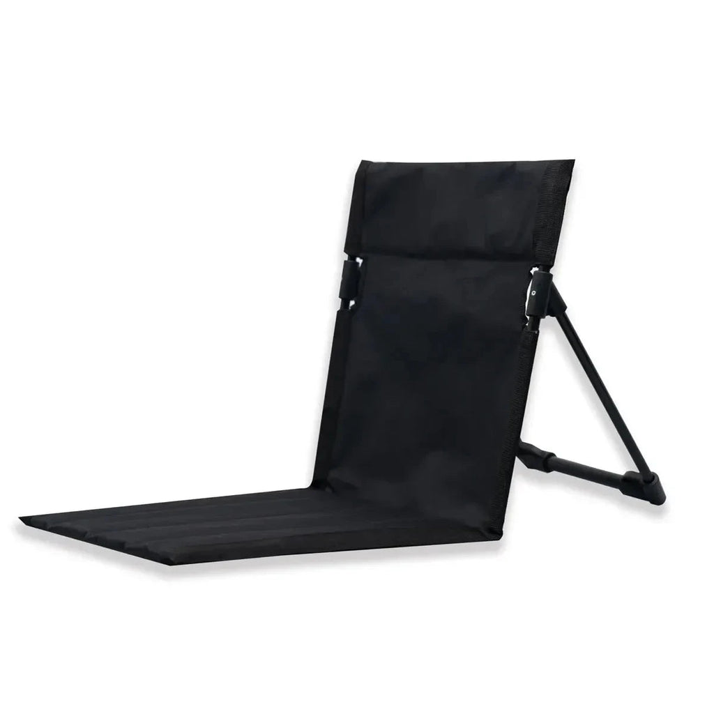 Chaise pliante en aluminium léger avec coussin noir