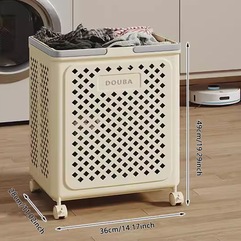 Panier à linge grande capacité avec roues, pliable