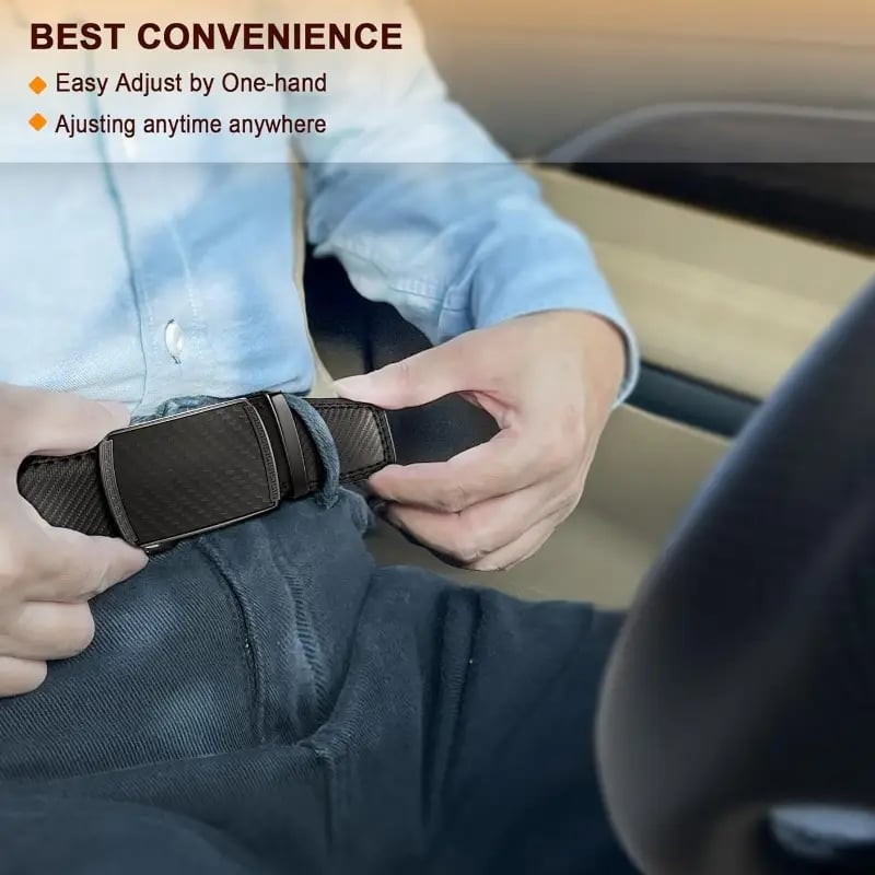 Ceinture à cliquet en cuir Eptchn avec boucle ajustable CrackSlick