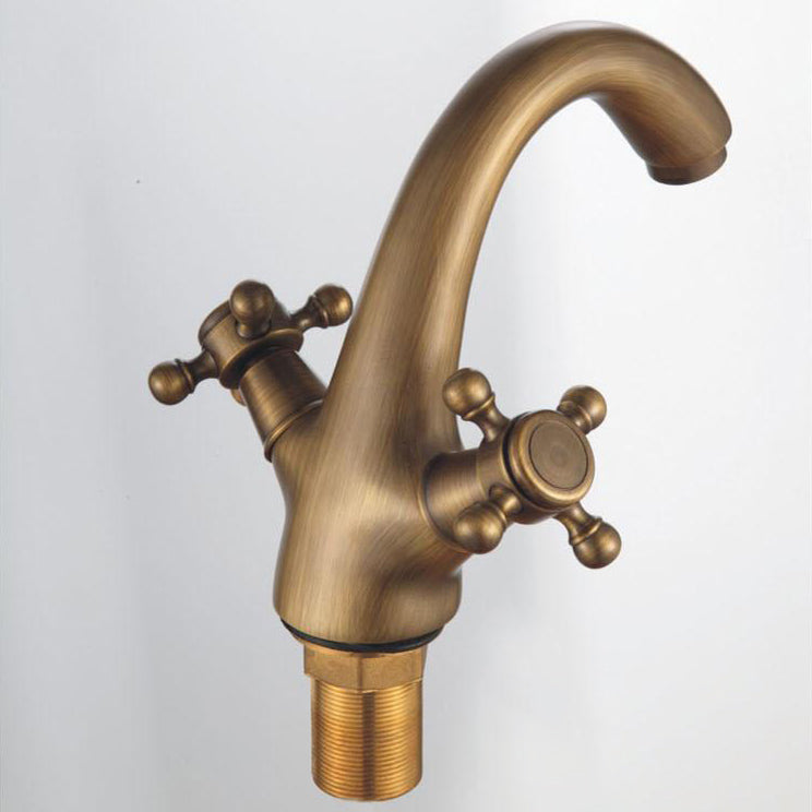 Robinet de lavabo industriel avec poignée en croix double – Construction en laiton