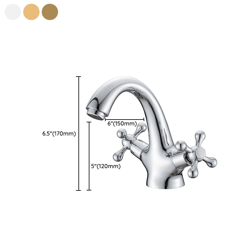 Robinet de lavabo industriel avec poignée en croix double – Construction en laiton