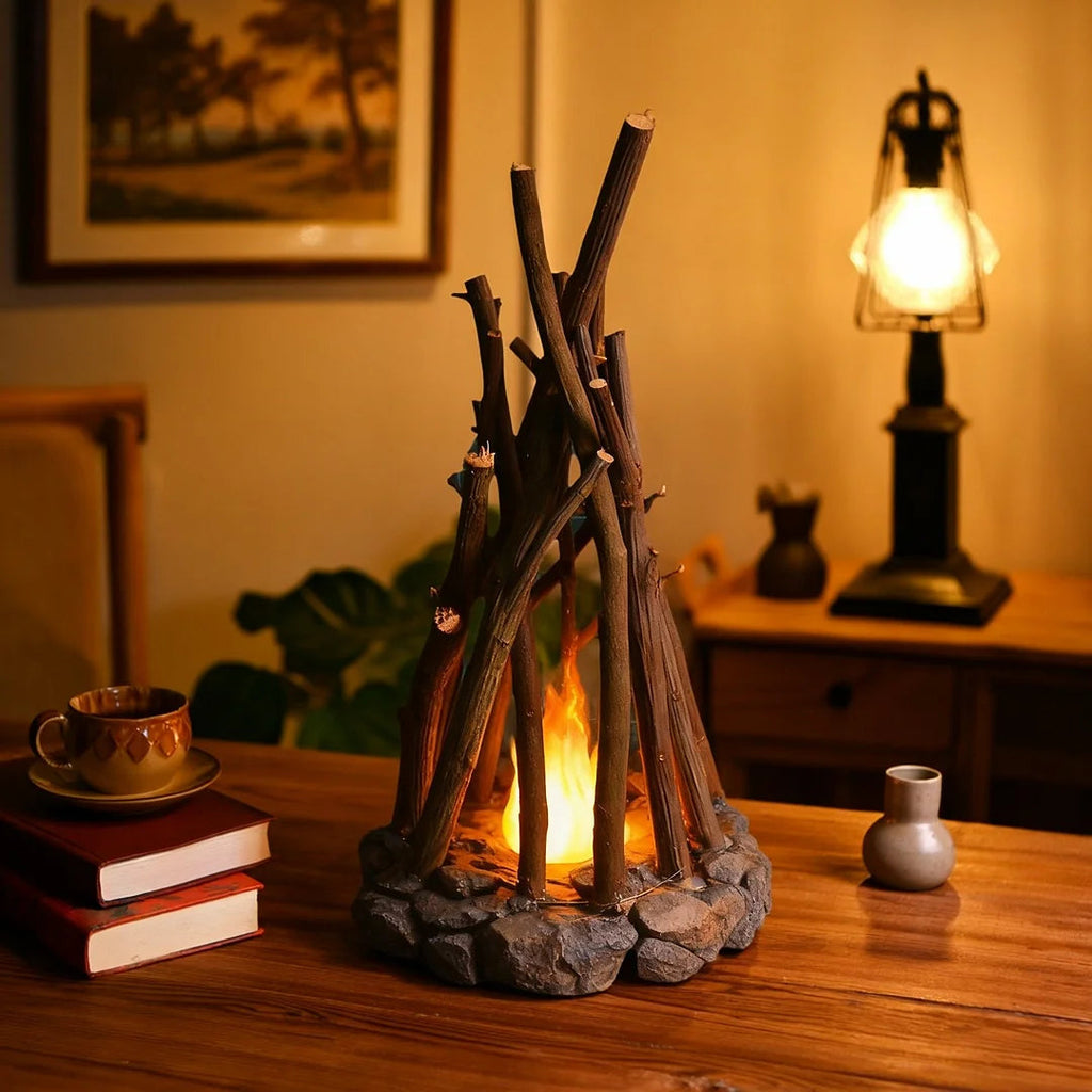 GlowWood™ | Chaleur rustique confortable avec lumière d'ambiance apaisante