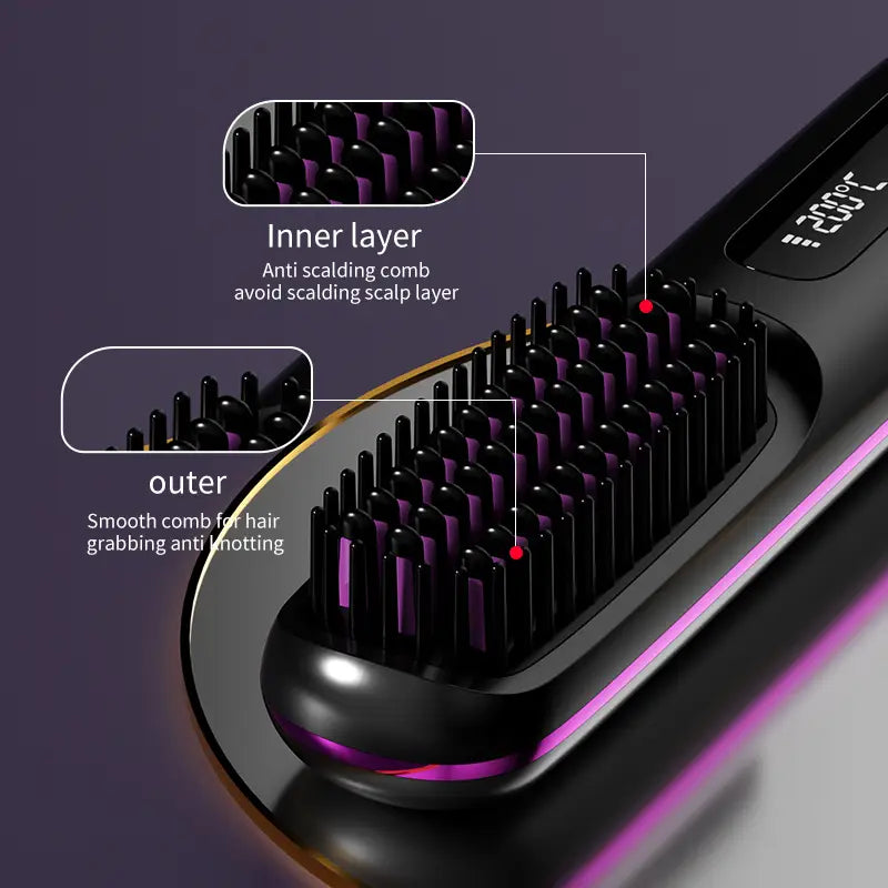 Skanto | Brosse de Coiffage Portable | Cheveux Lisses et Sains à Tout Moment, Partout