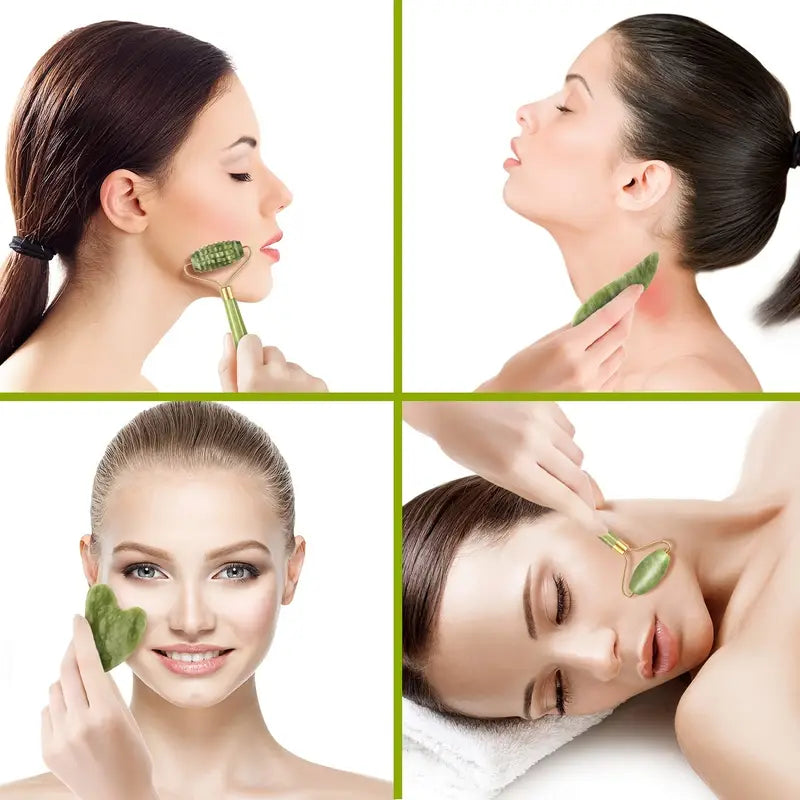 RollPro | Ensemble de rouleaux faciaux en jade Gua Sha (4PCS)