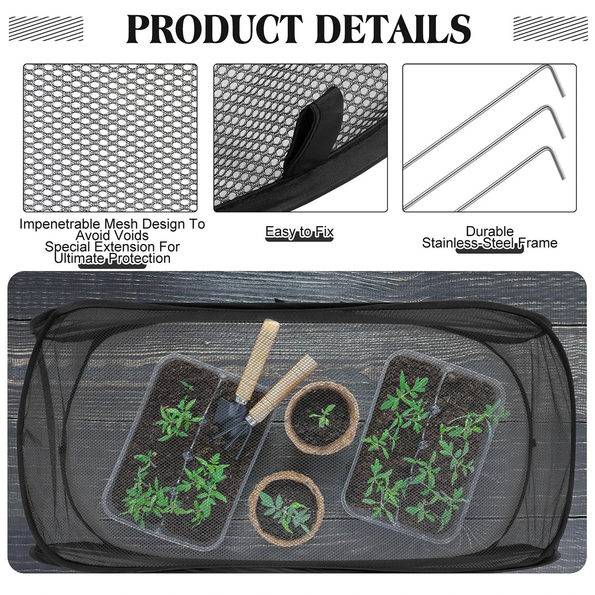 Filet de Protection des Plantes Pliable Pop-Up pour Jardins