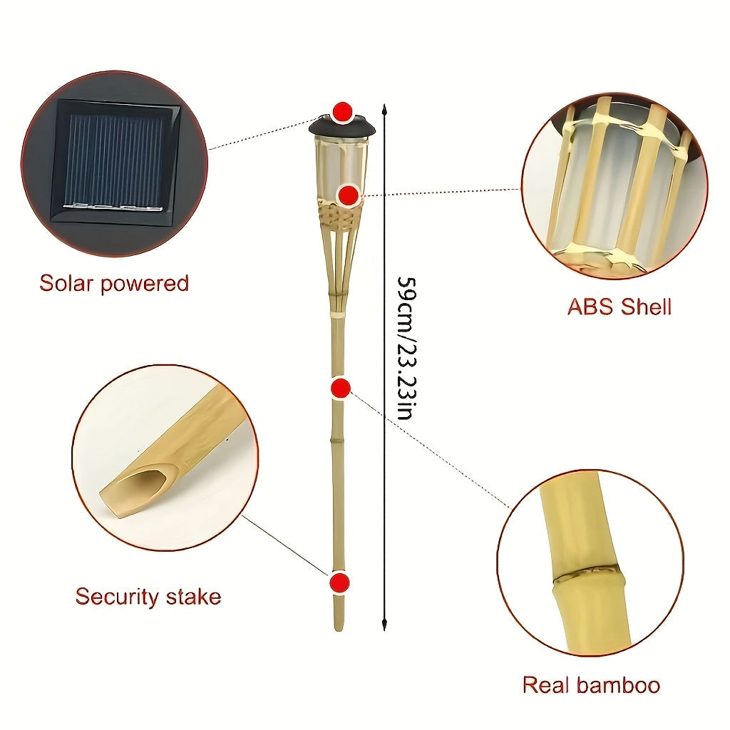 FLAMEGLOW – Lampes LED en Bambou Solaire pour une Ambiance Extérieure