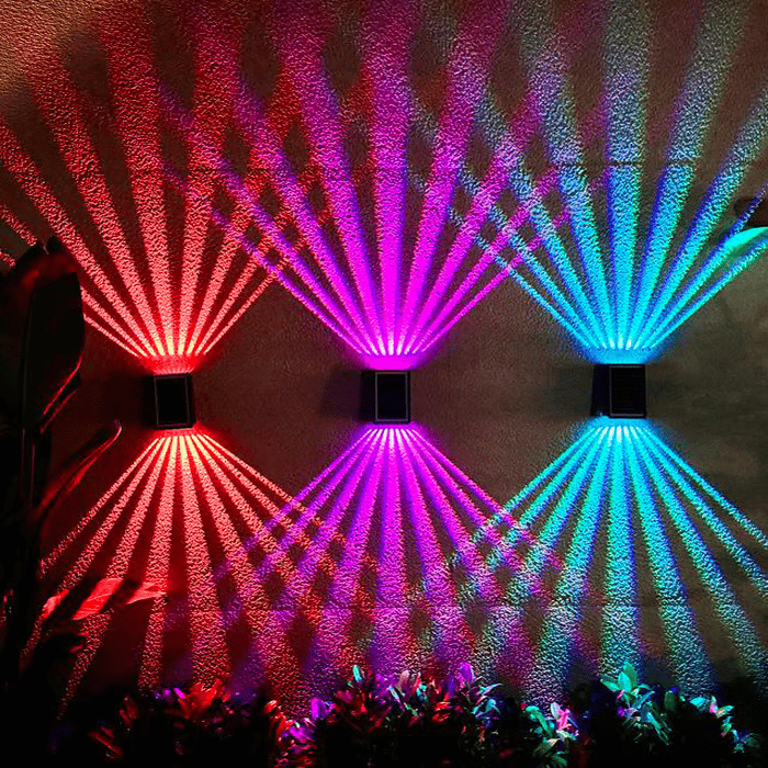 BrightRay – Lampes murales solaires à 4 LED pour l'extérieur