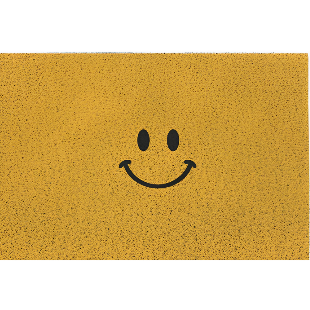 Tapis de porte en PVC antidérapant avec visage souriant