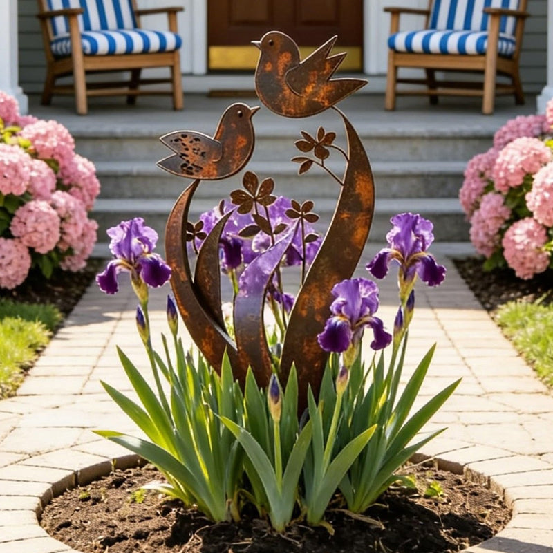 GardenCharm™ | Clôture de jardin décorative avec motifs d'oiseaux et de fleurs