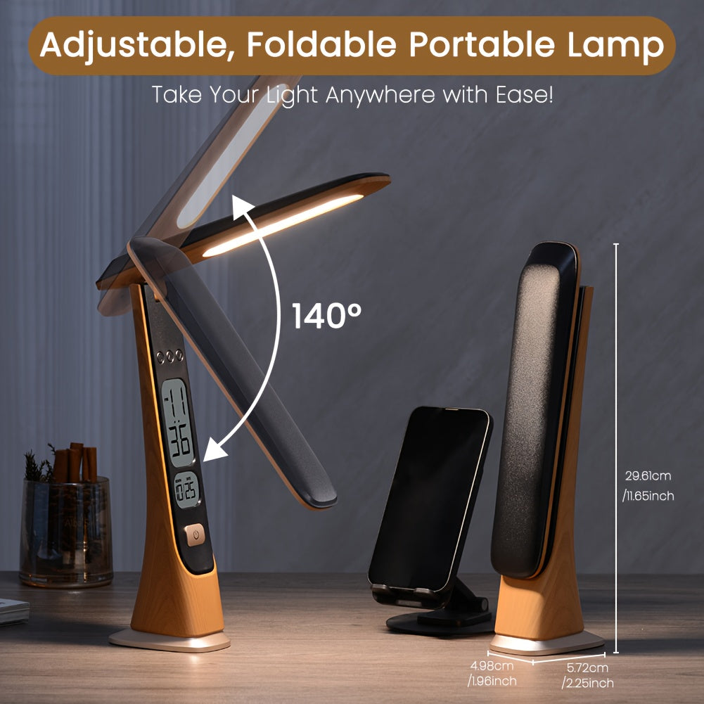 FLEXILUX – Lampe de Bureau LED Portable Pliable avec Affichage de l'Heure
