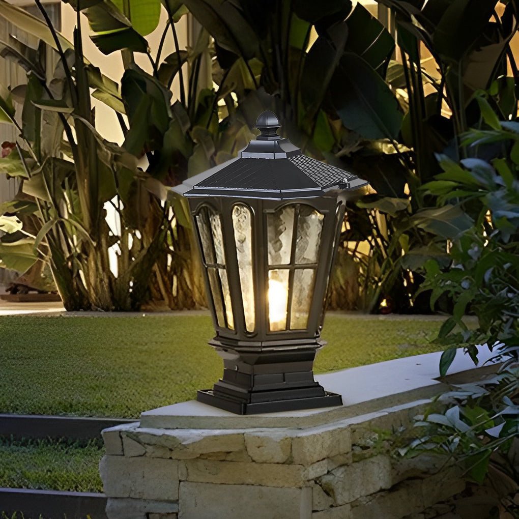 Lampe de jardin solaire sur socle en aluminium