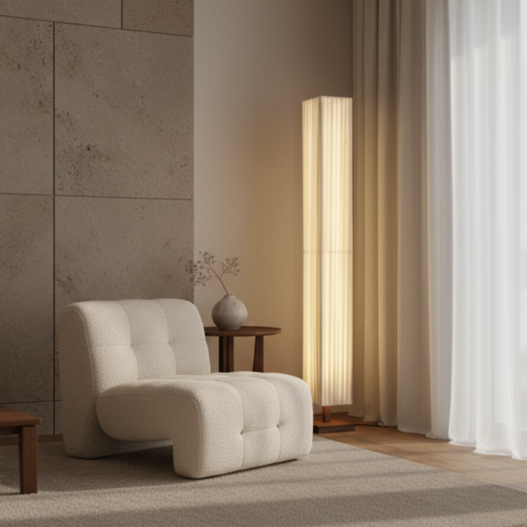 Hikari | Élégante lampe sur pied japonaise moderne avec lumière LED douce et chaleureuse