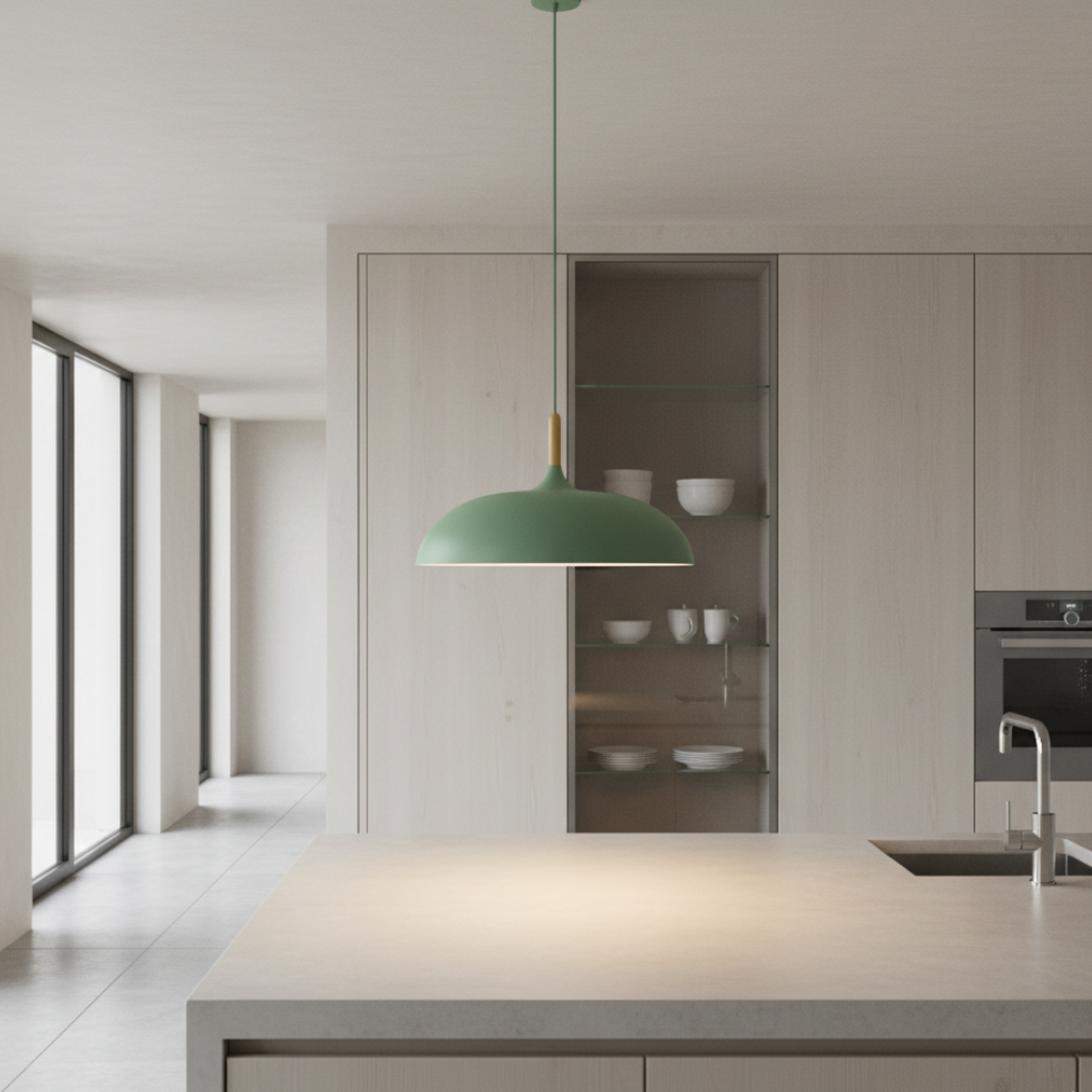 Lustre Haft - Éclairage de Cuisine Scandinave avec Bois et Fer