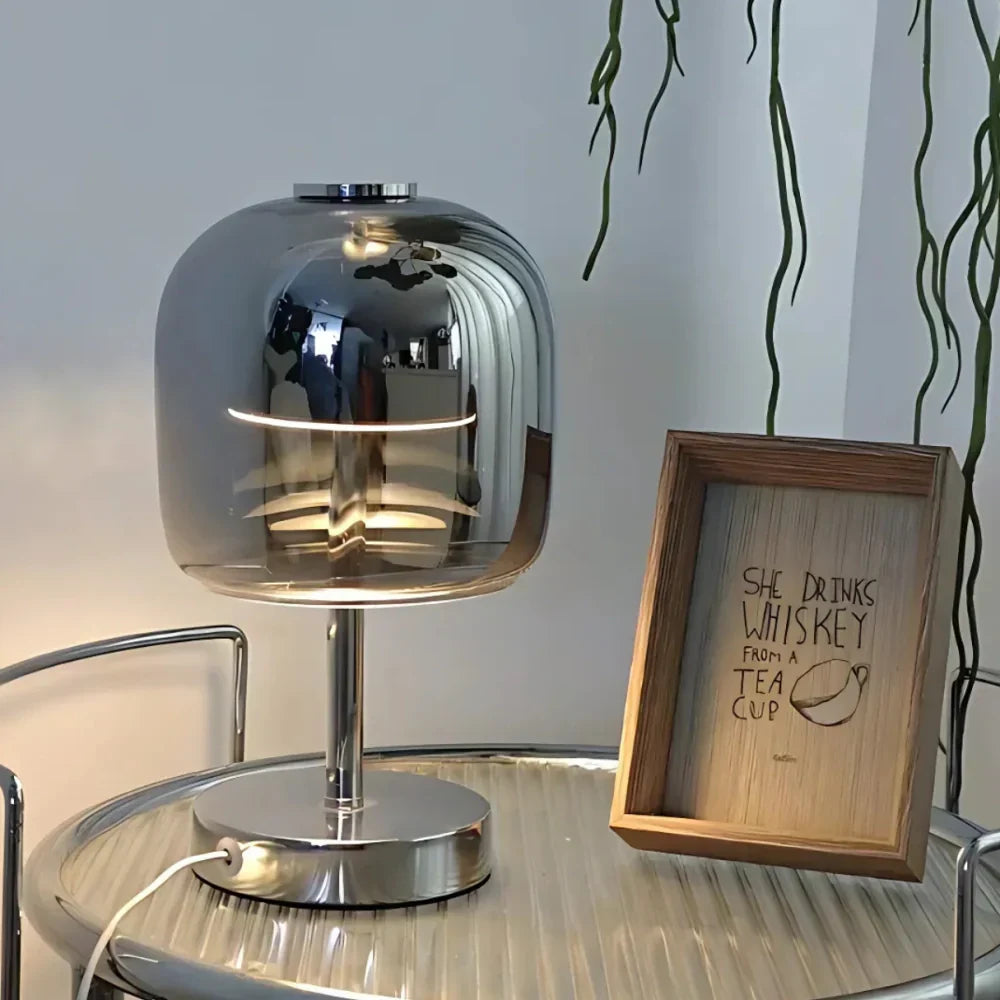 Lumivara – Lampe de Table Moderne avec Lumière Dimmable et Connexion USB en Fer et Verre