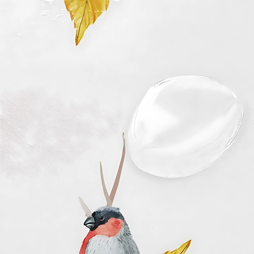 Rideau de Douche en Style Naturel avec Oiseaux et Branches d'Arbre