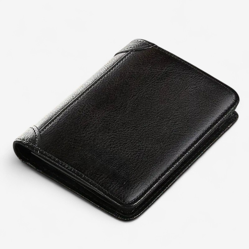Portefeuille RFID slim bifold en cuir avec multi-poches