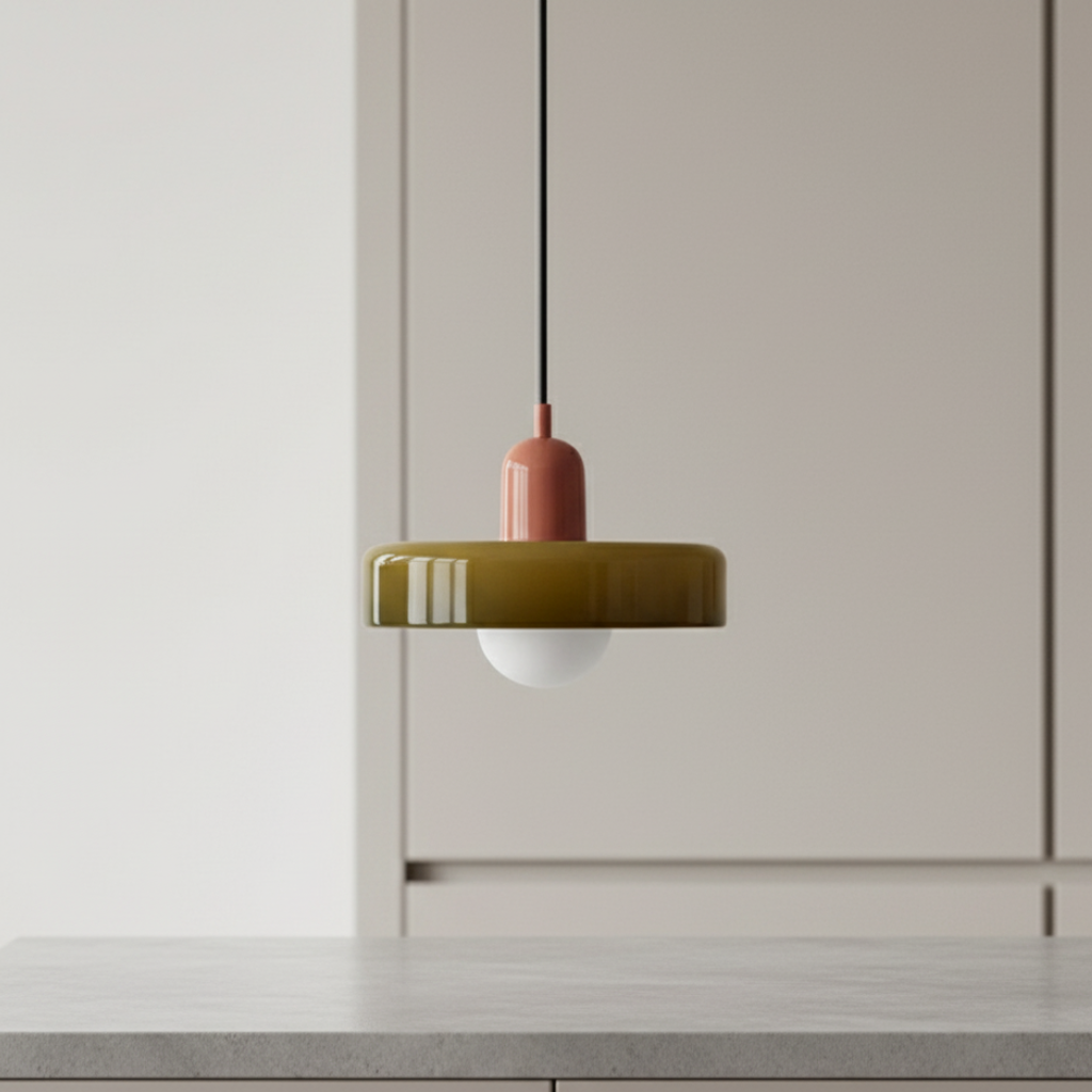 Luminaire en Verre Inspiré du Bauhaus – Éclairage Suspendu Moderne pour Cuisine