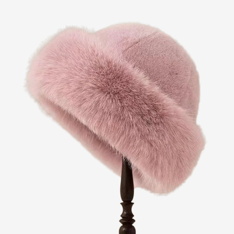 Emma – Chapeau bob en fourrure duveteuse avec protection pour les oreilles