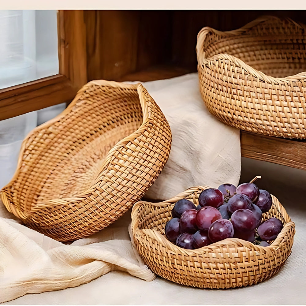 Panier en Rotin Tissé à la Main Élégant