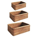 Panier de Rangement Rectangulaire en Rattan Artisan