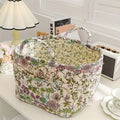 Panier de Rangement en Toile Florale Délicate