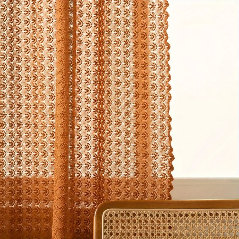 Rideau en Crochet Boho Amber Glow