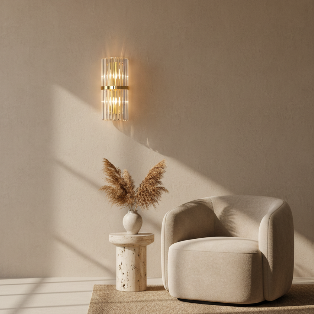 Applique Murale Élégante en Acier Inoxydable pour Salon ou Chambre