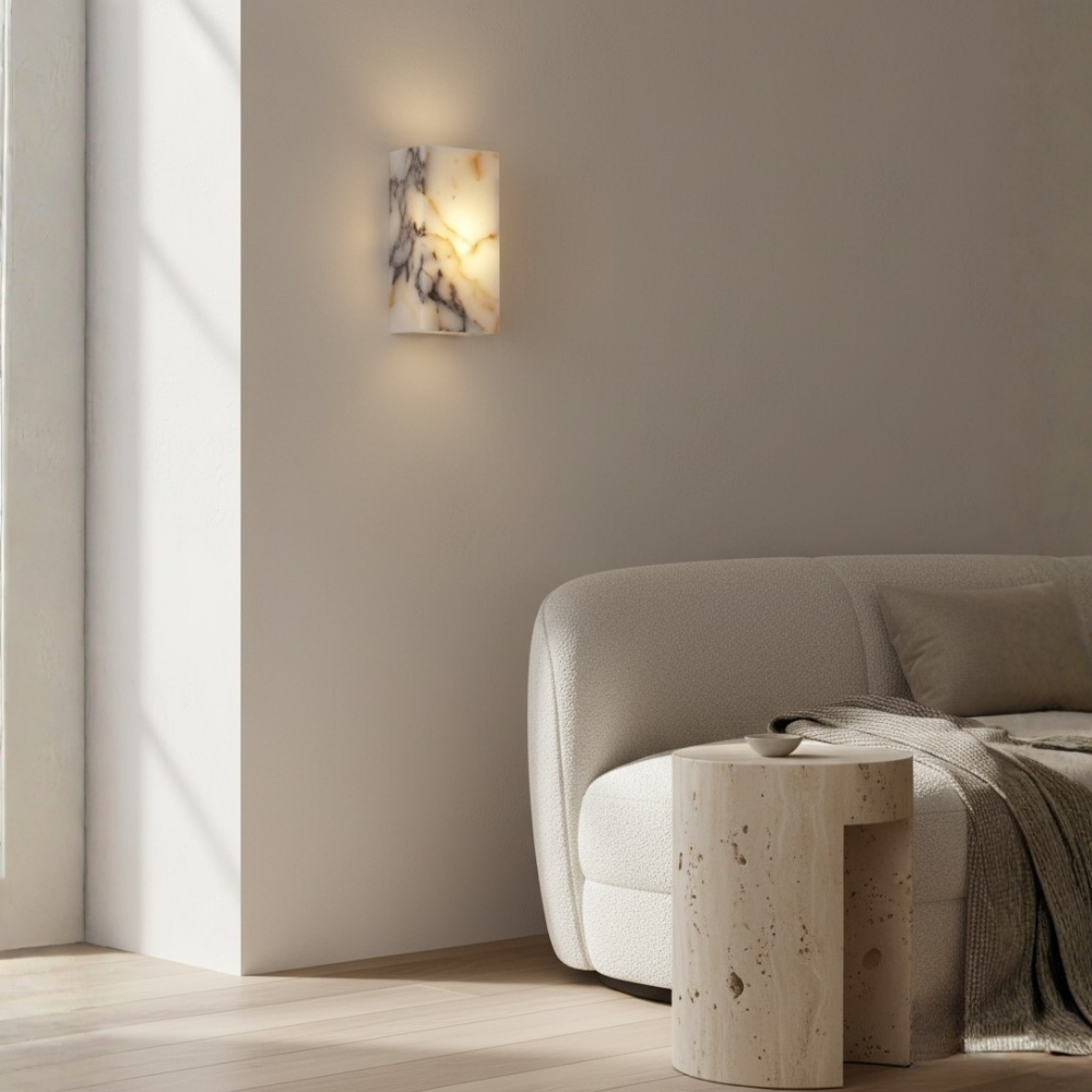 Applique Murale en Marbre Scandinave - Applique en Marbre Naturel avec LED Intégrée
