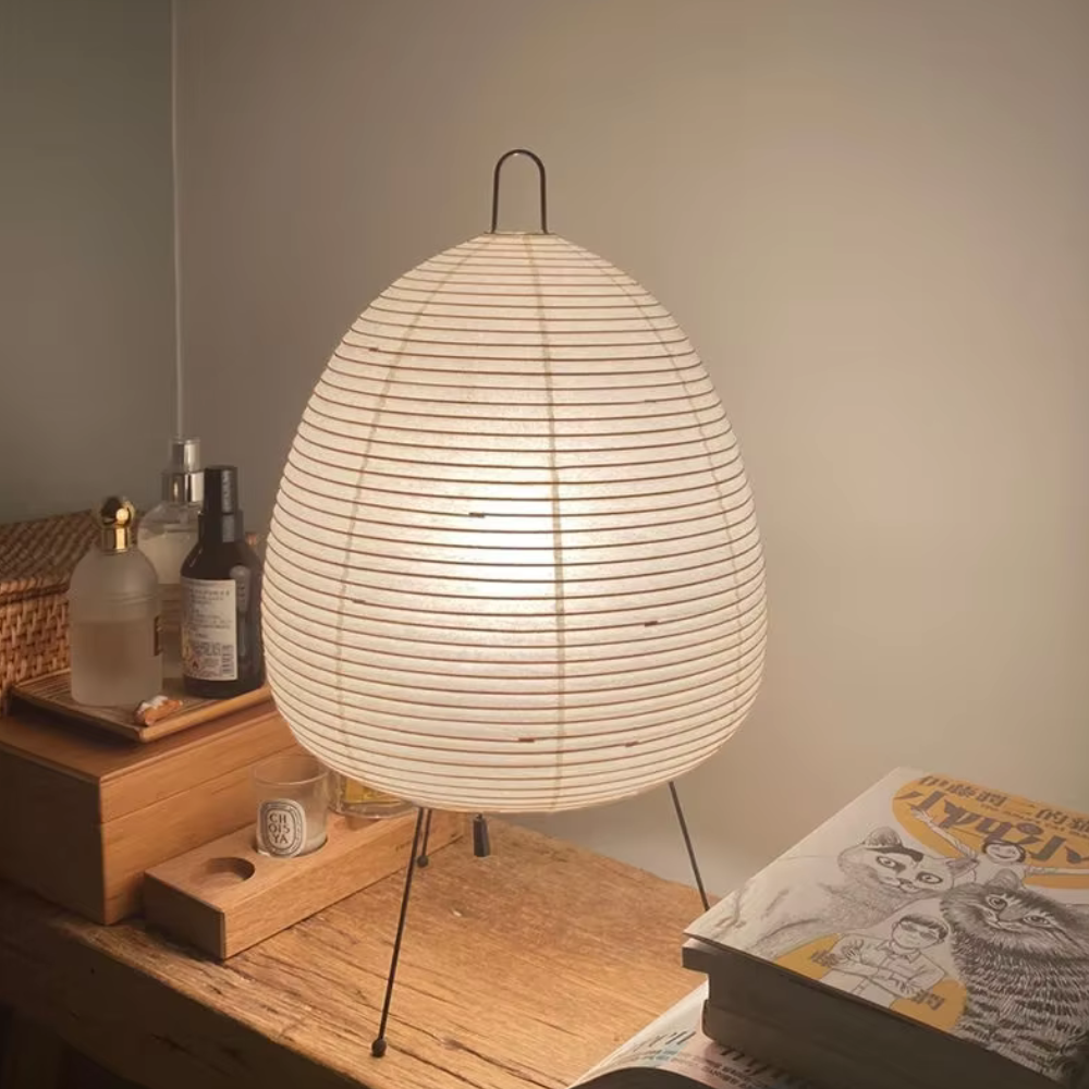 Lampe sur Pied Moderne Zylyn - Lampe Minimaliste en Papier de Riz Japonais pour Salon