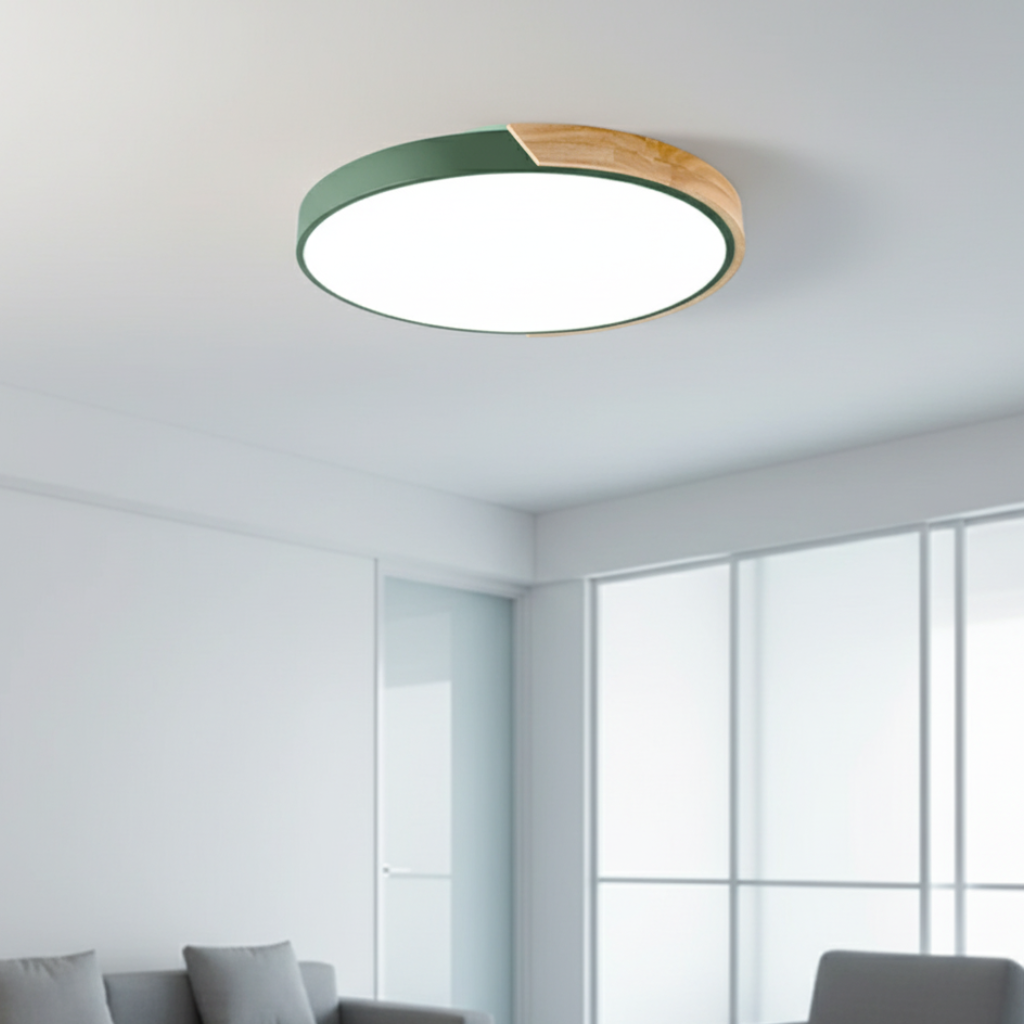 Lumière de plafond encastrée en bois Splice - Design moderne Japandi dimmable