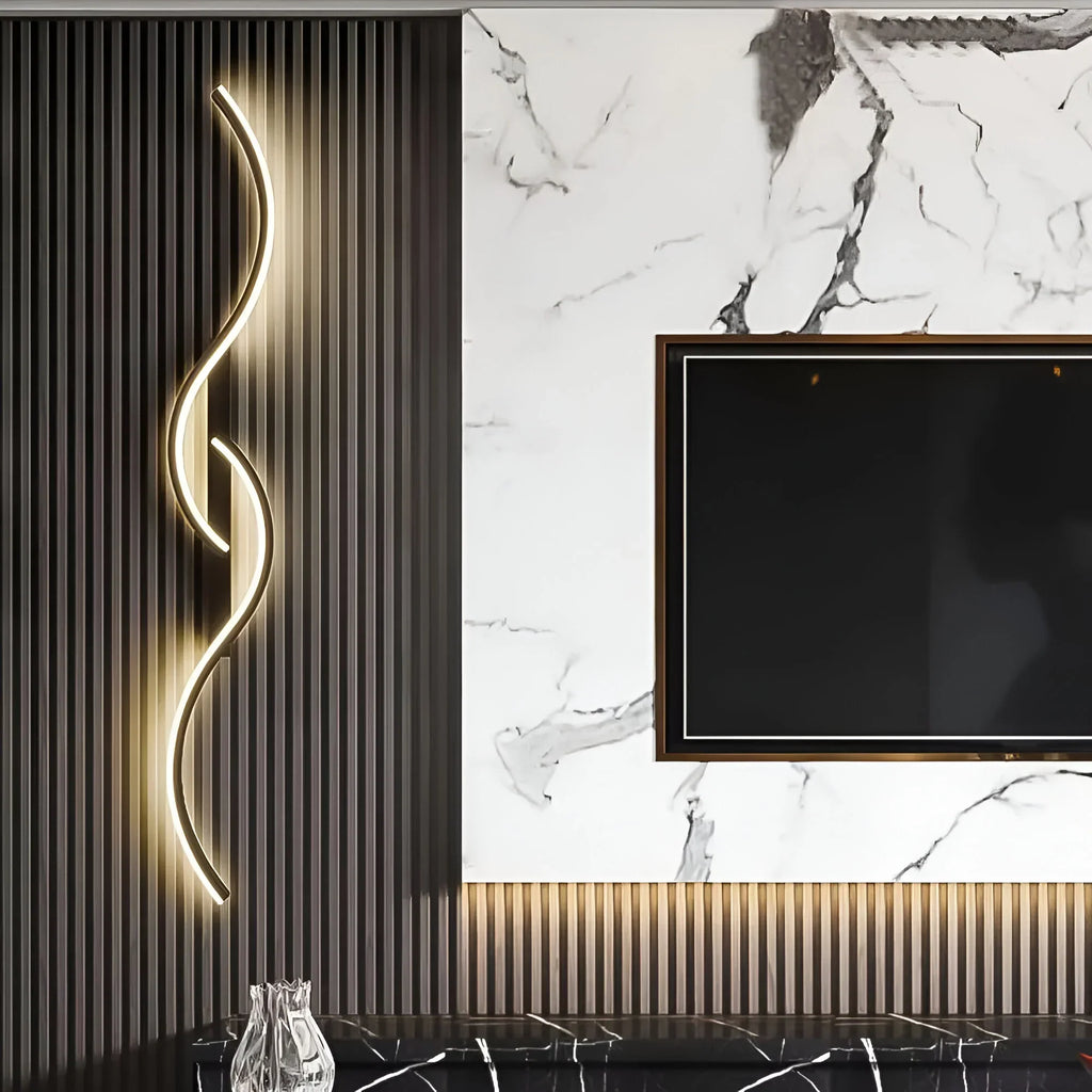 Applique Murale LED Courbée Moderne pour Intérieur avec Éclairage Ambiant