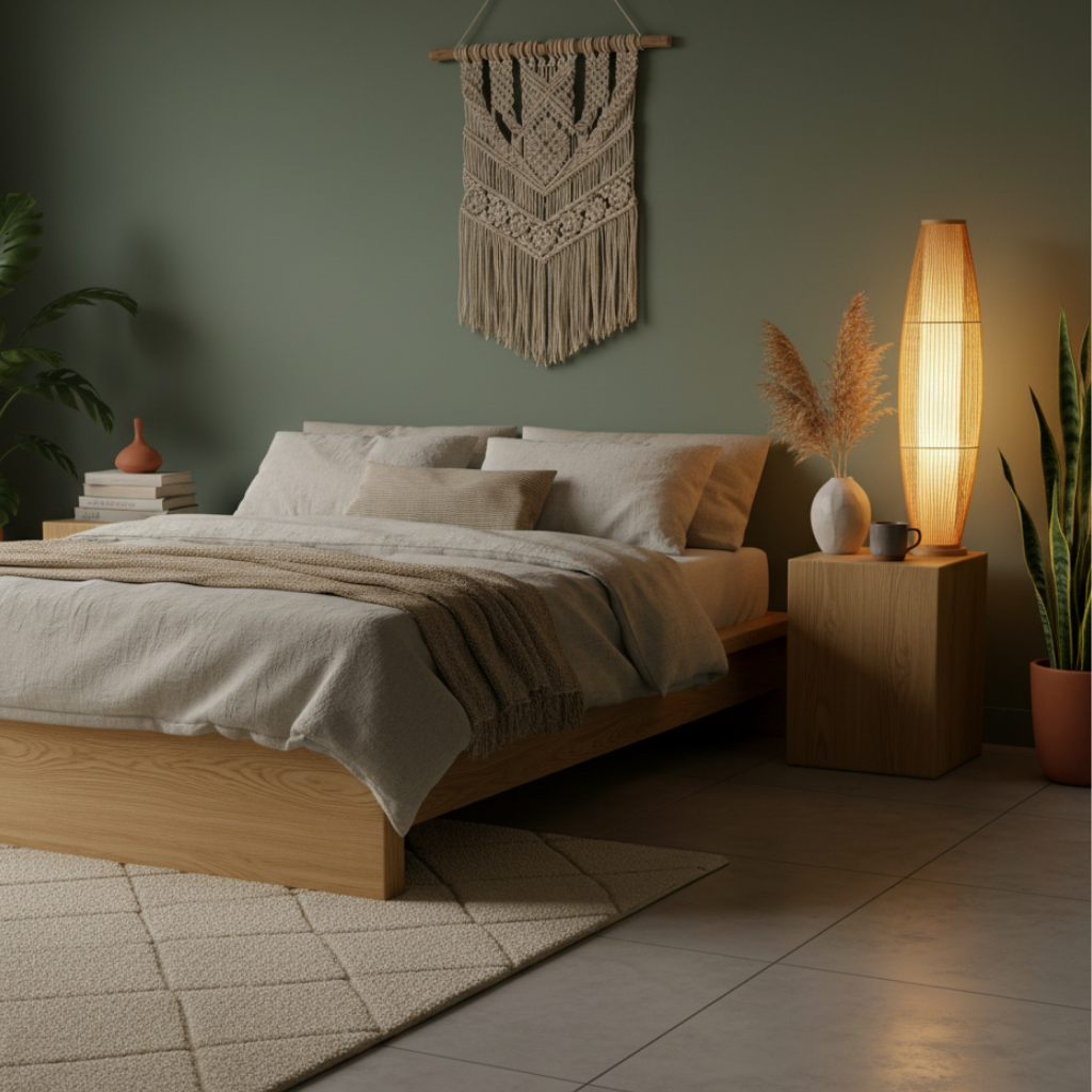 BambooGlow | Élégante lampe de table et de sol moderne éco-responsable pour le salon