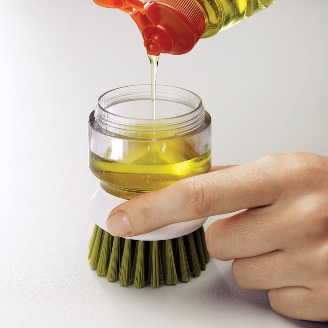 PanScrub - Brosse à vaisselle avec distributeur de liquide vaisselle