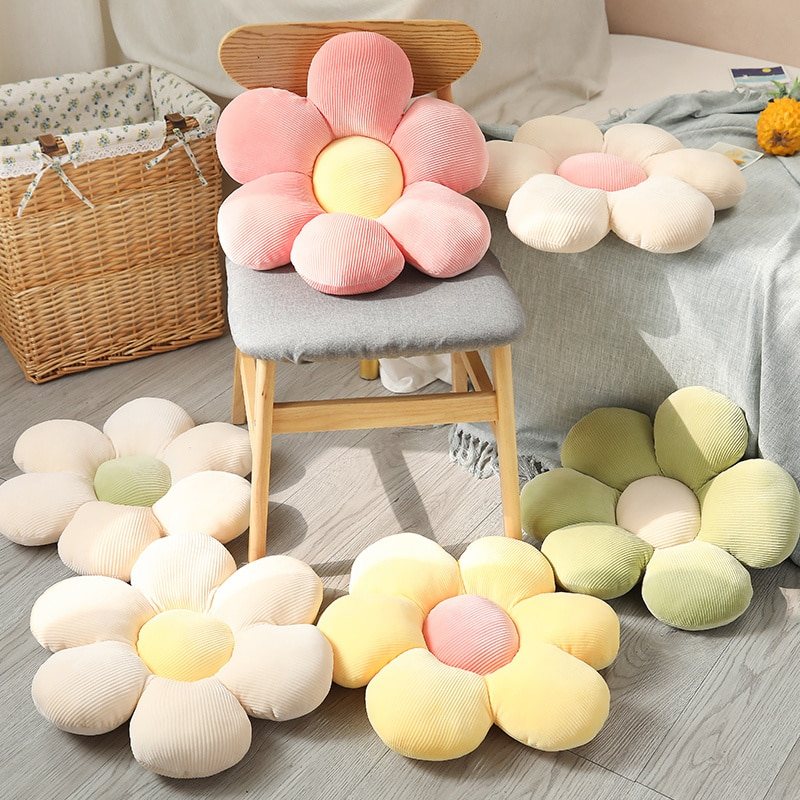 Coussin Décoratif en Velours en Forme de Fleur 40 Cm