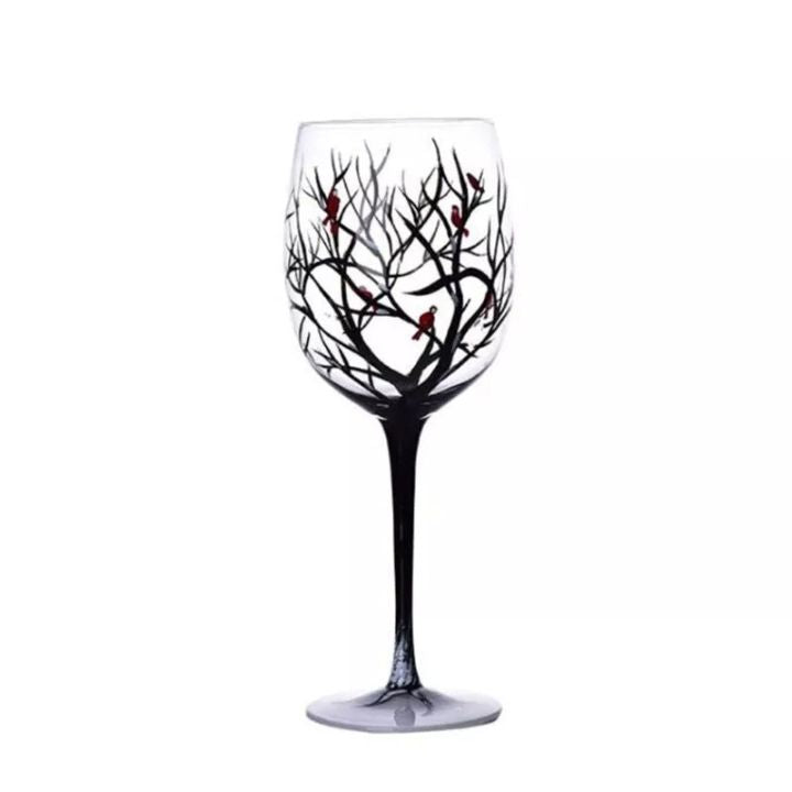 VinoVerve | Verre à vin des Quatre Saisons - Verres Artistiques Peints à la Main