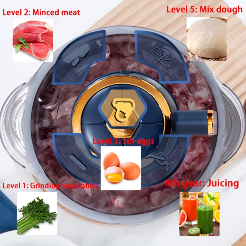 Hachoir à Viande et Coupe-Légumes en Acier Inoxydable Puissant – Robot de Cuisine Multifonction
