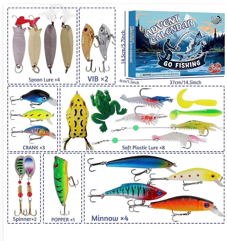 FISHMAS – Calendrier de l'Avent de 24 jours pour équipements de pêche 2026