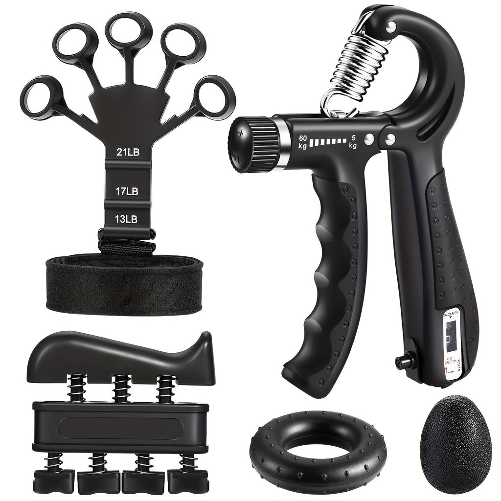 KIT GRIPMASTER – Entraîneur de force pour les mains et les avant-bras en 5 pièces