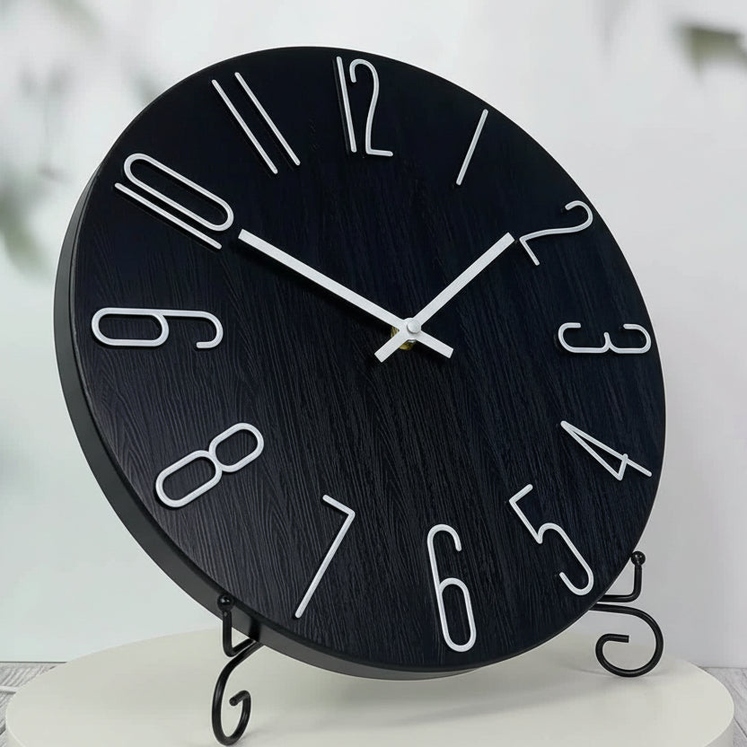 OAKTIDE - Horloge murale contemporaine conçue pour des intérieurs modernes et silencieux