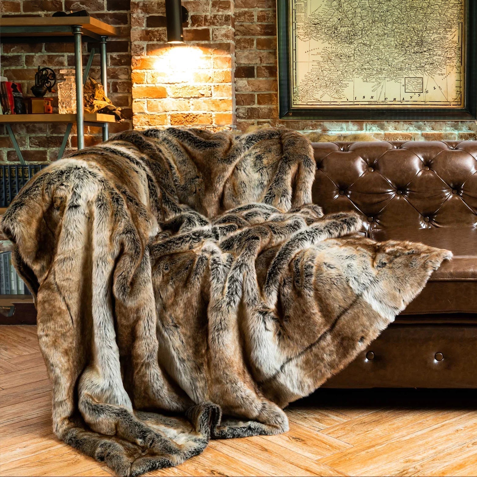 Plaid en Fausse Fourrure pour Canapé et Chambre