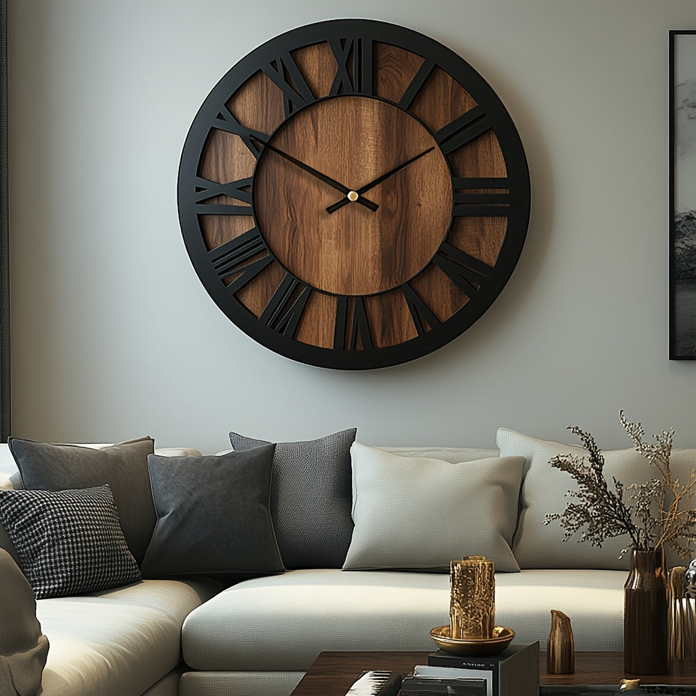 HORLOGE MURALE RONDE SILENCIEUSE EN BOIS – Woodora Art