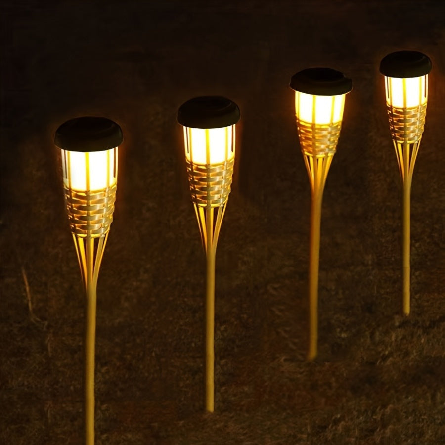 FLAMEGLOW – Lampes LED en Bambou Solaire pour une Ambiance Extérieure