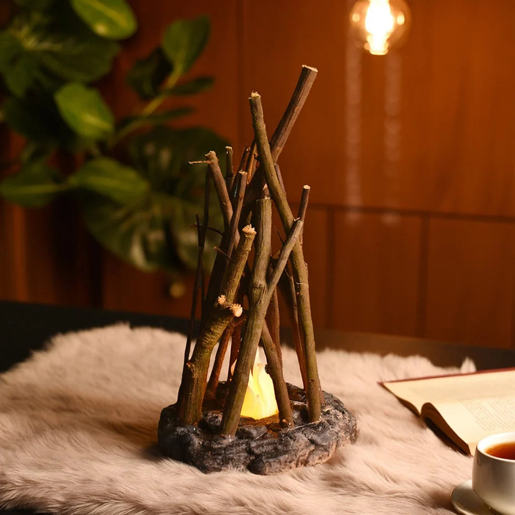 GlowWood™ | Chaleur rustique confortable avec lumière d'ambiance apaisante