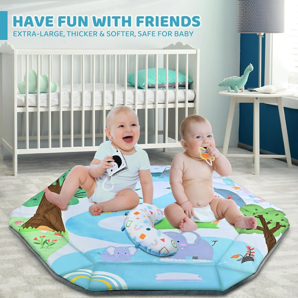 Tapis de Jeu 8-en-1 pour Bébé & Piscine à Balles - Tapis de Jeu Lavable avec Jouets