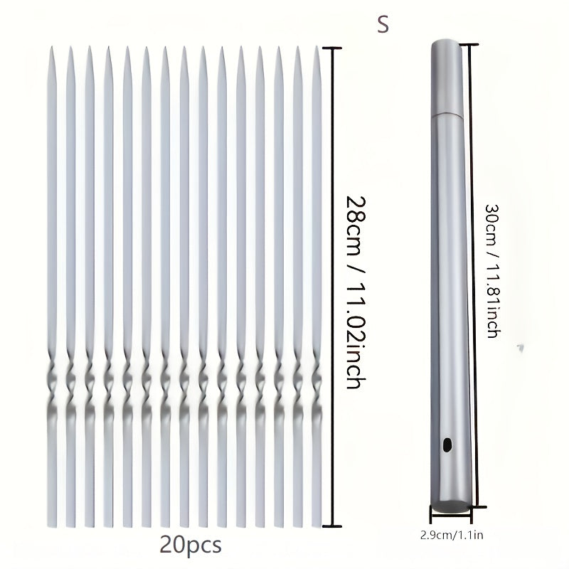 SKEWERTUBE – Ensemble de brochettes en acier inoxydable avec tube de rangement