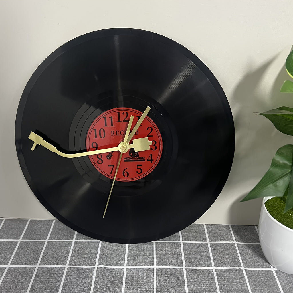 TIMETUNES - Horloge Murale en Vinyle Rétro Silencieuse Décorative